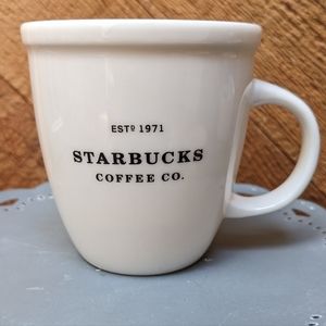 Starbucks Coffee Mug Cup 2001 Barista Abbey White 30th Anniversary Espresso